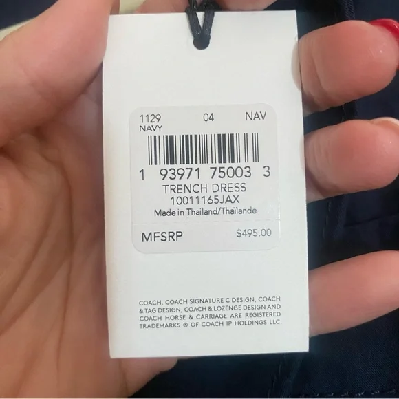 Coach Belted Navy Trench Dress NWT - Picture 8 of 16